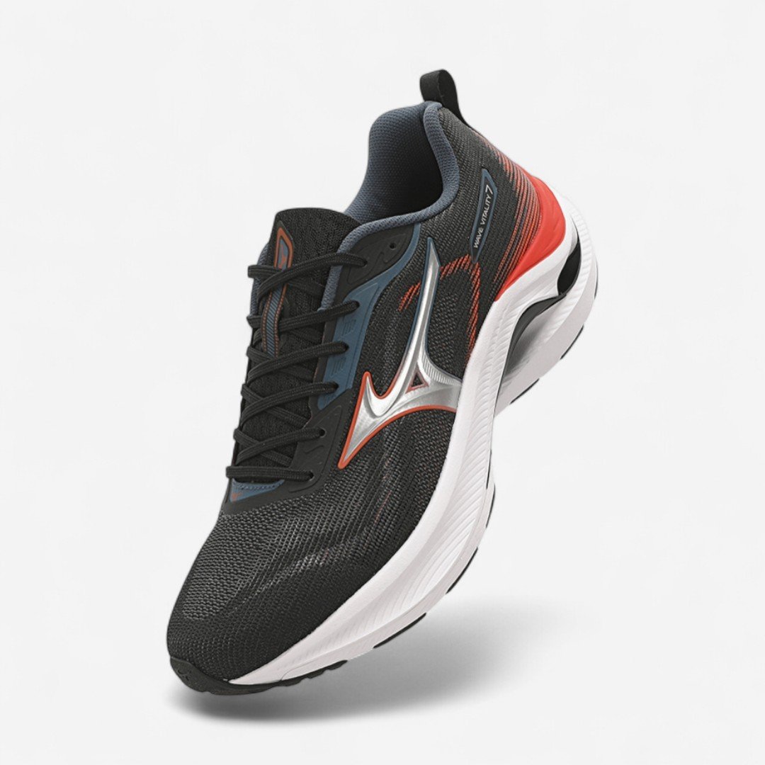Tênis De Corrida Mizuno Wave Vitality 7 Masculino Preto Preto/Laranja