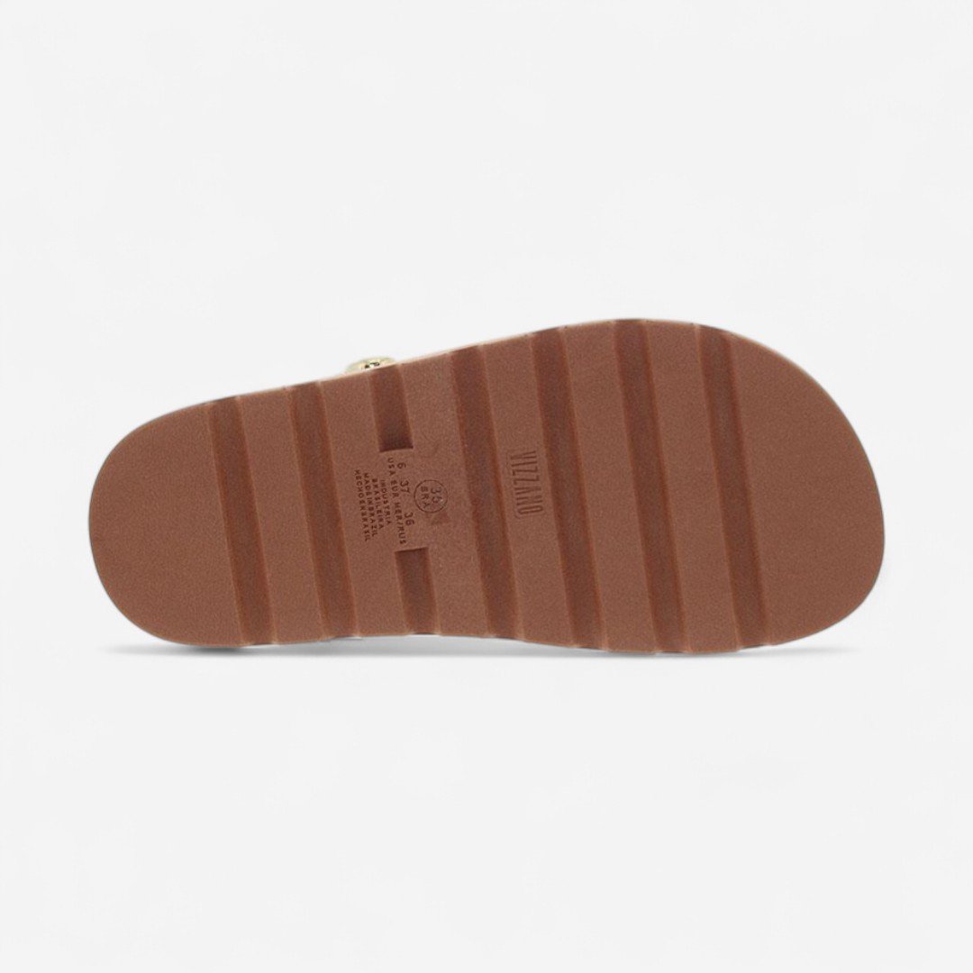 Chinelo Slide Vizzano com Corrente Feminino Marrom Mocca 7