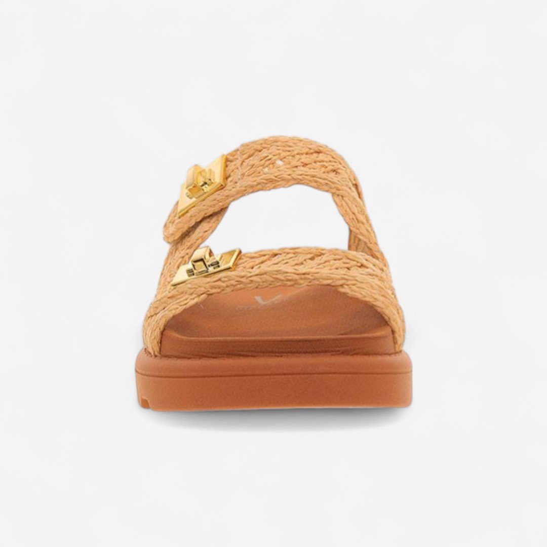 Chinelo Papete Vizzano Feminino Tressê Natural Bege/Marrom 3