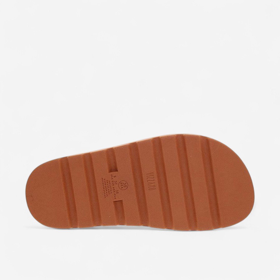 Chinelo Papete Vizzano Feminino Tressê Natural Bege/Marrom 7