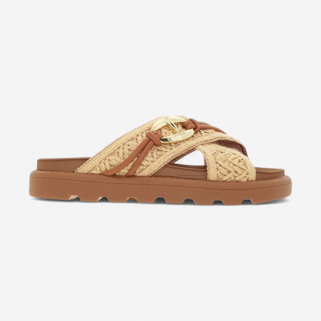 Chinelo Papete Vizzano Feminino Natural Bege/Marrom 1