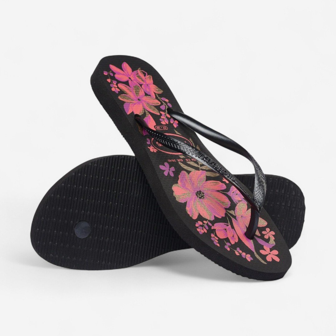 Chinelo Havaianas Slim Organic Preto Preto/Rosa 2