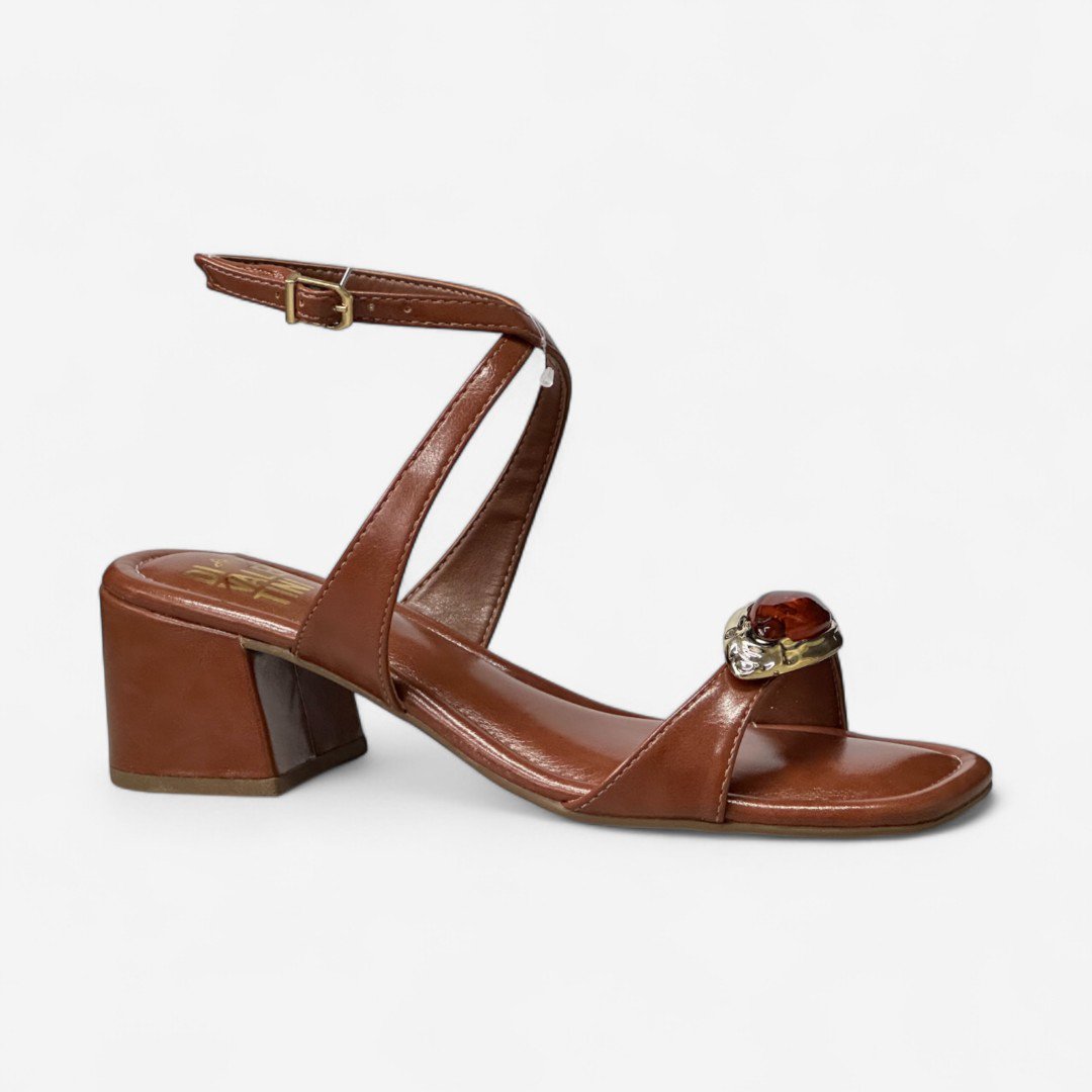 Sandália Di Valentini Salto Baixo Boho Marrom Marrom 2