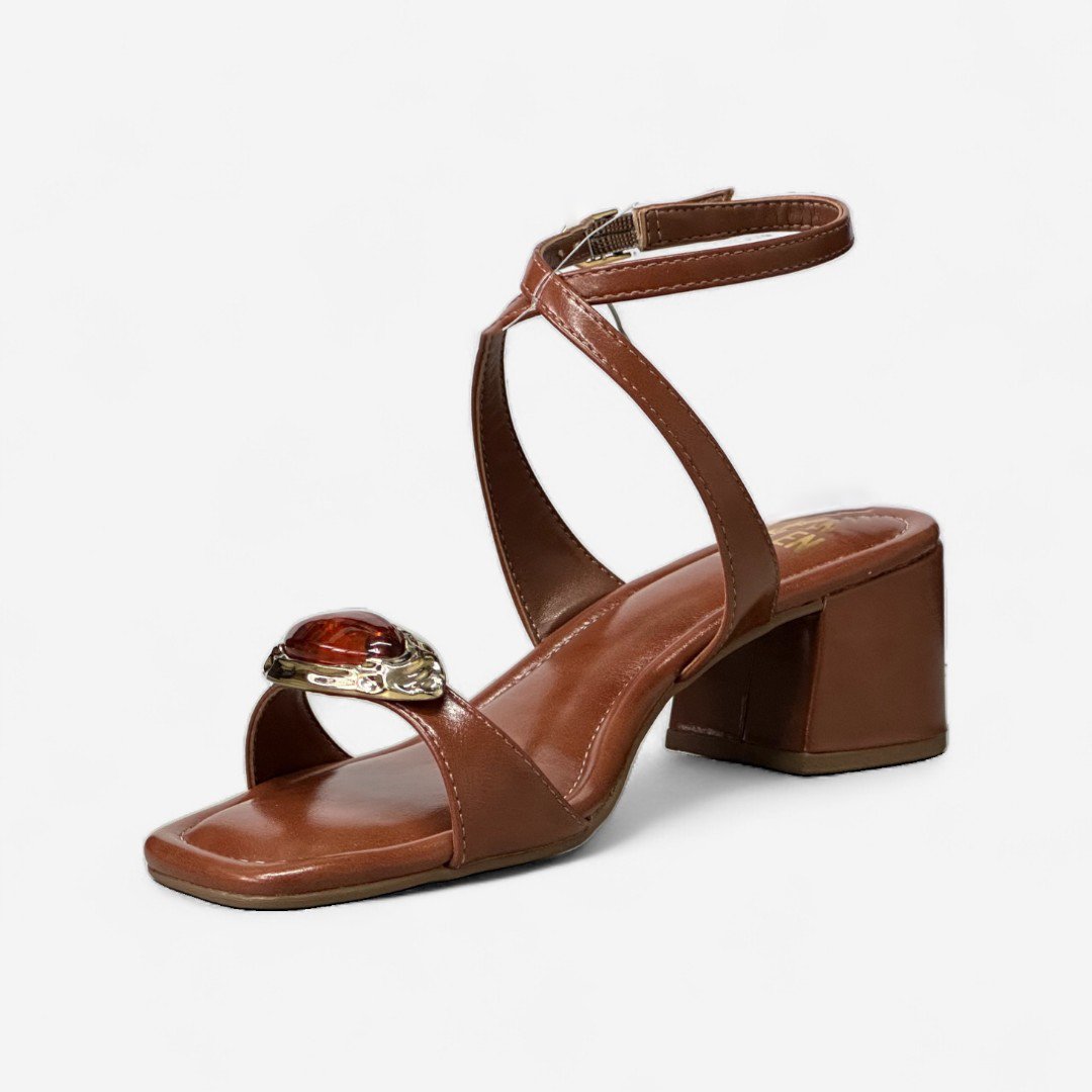 Sandália Di Valentini Salto Baixo Boho Marrom Marrom 4