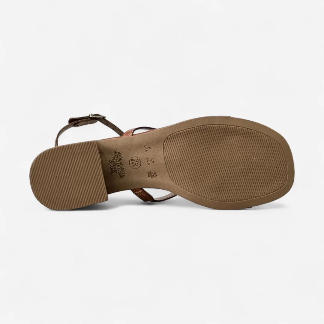 Sandália Di Valentini Salto Baixo Boho Marrom Marrom 5