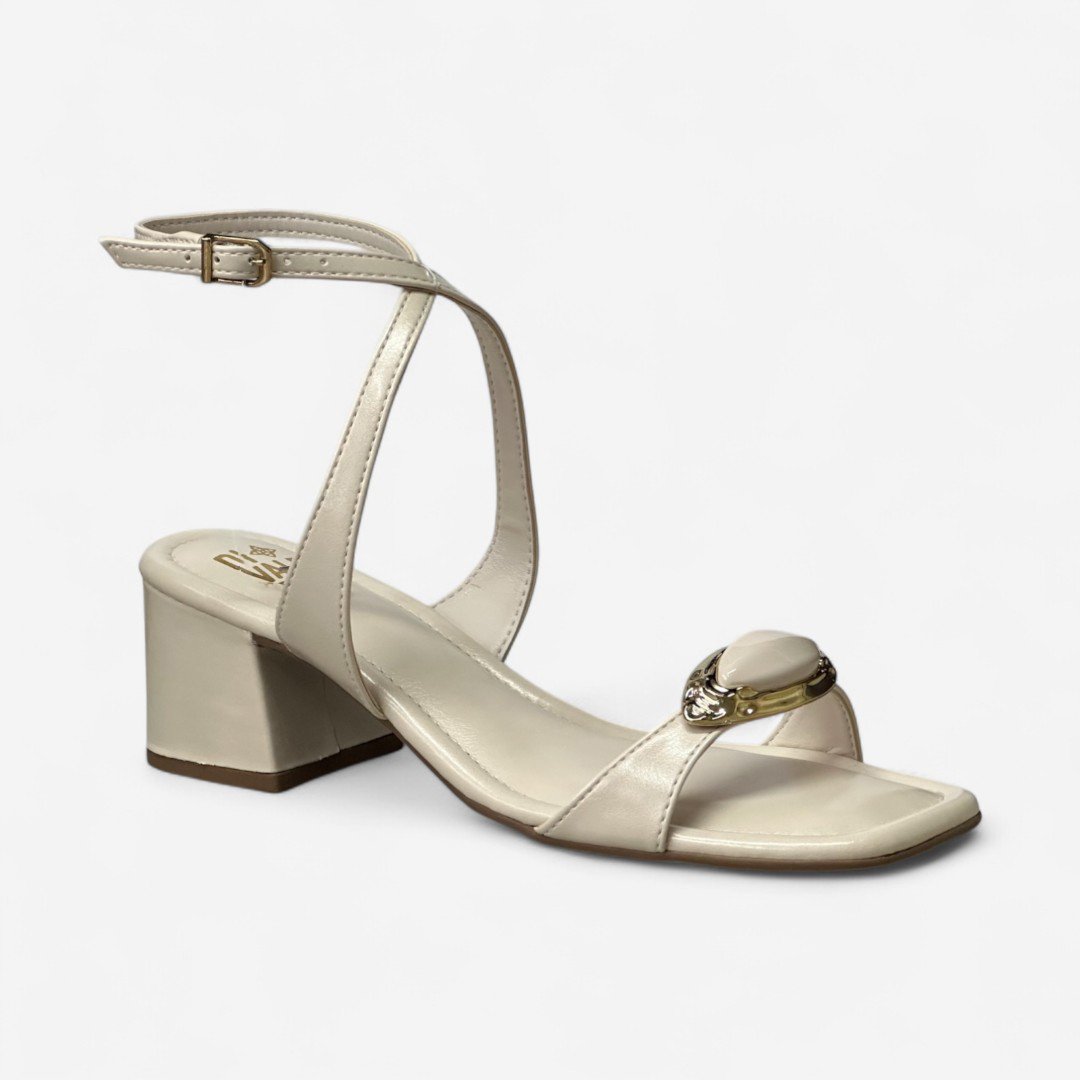 Sandália Di Valentini Salto Baixo Boho Off White Branco 2