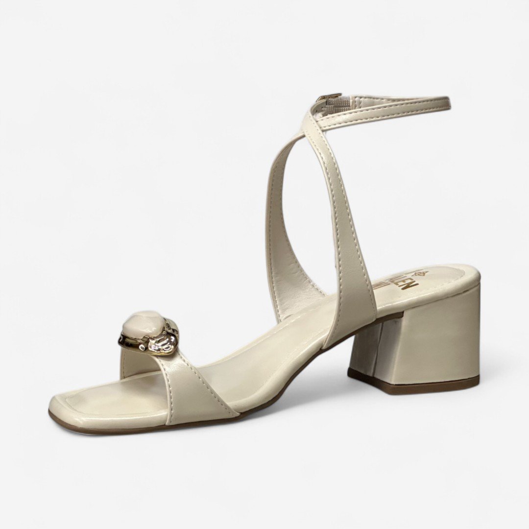 Sandália Di Valentini Salto Baixo Boho Off White Branco 3