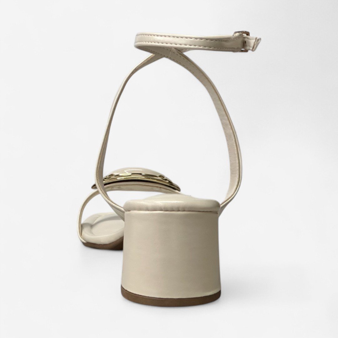 Sandália Di Valentini Salto Baixo Boho Off White Branco 4