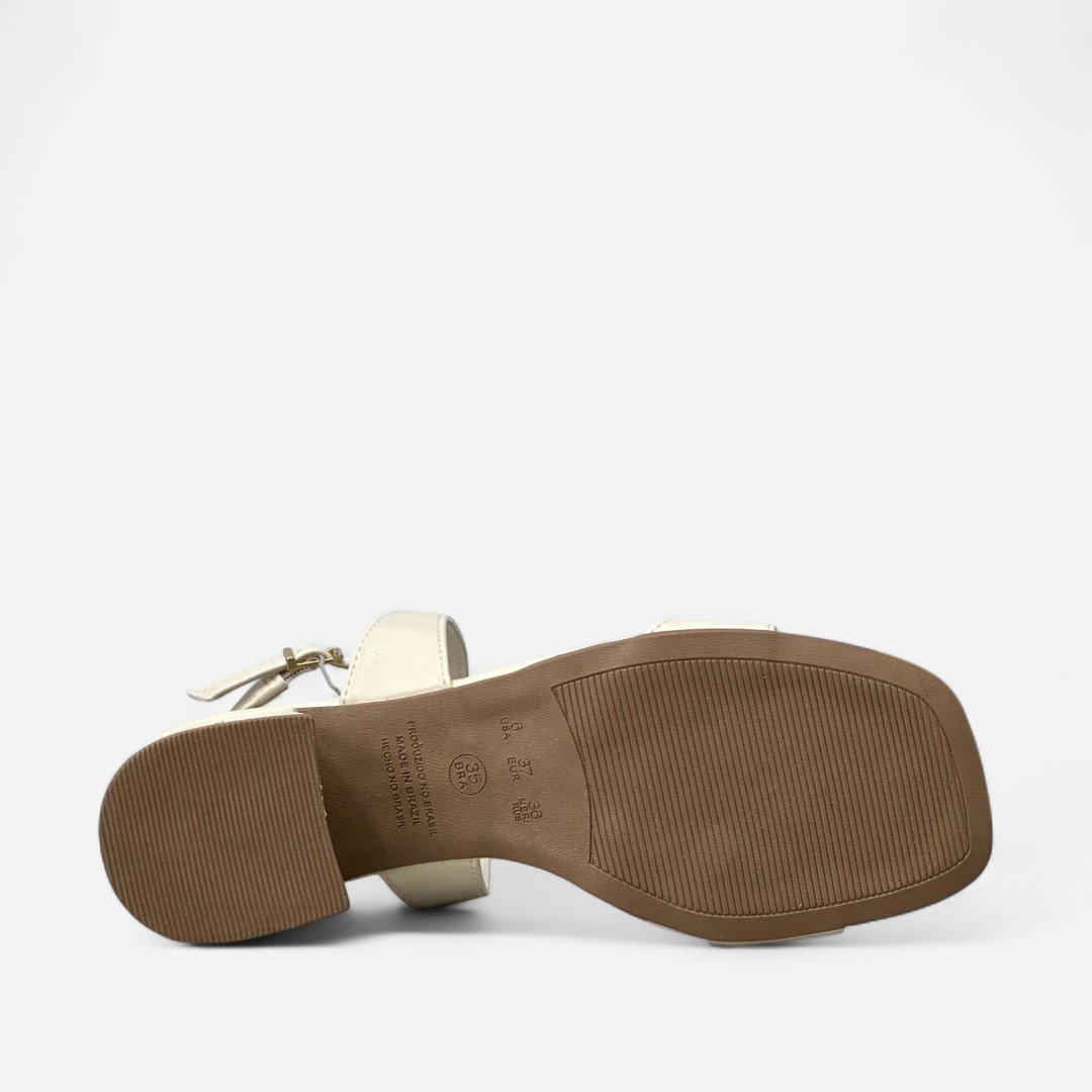Sandália Di Valentini Salto Baixo Boho Off White Branco 5