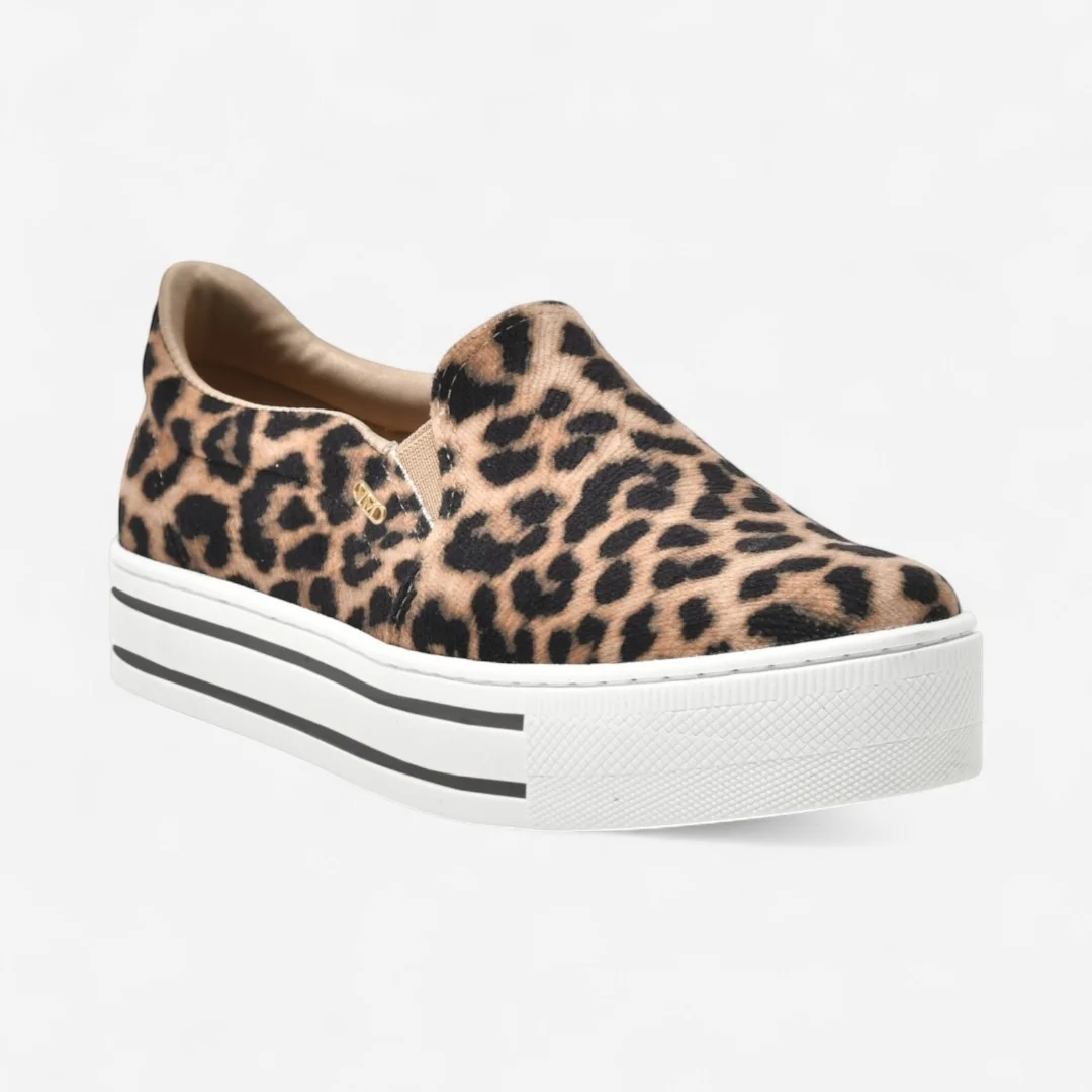 Animal Print Tenis Via Marte De Onca Tênis Via Marte Slip On Caual