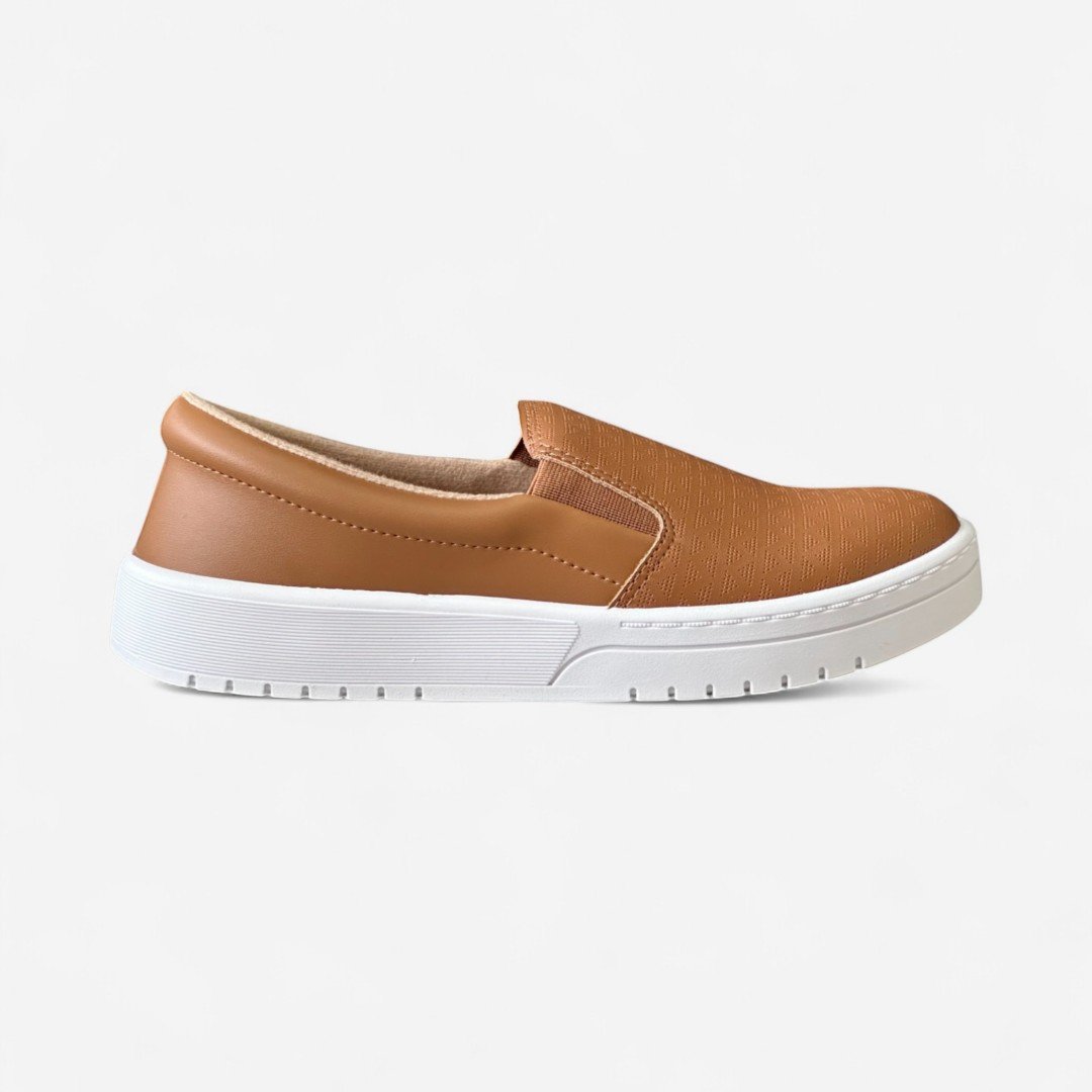 Tênis Moleca Slip On Casual Feminino Caramelo Marrom