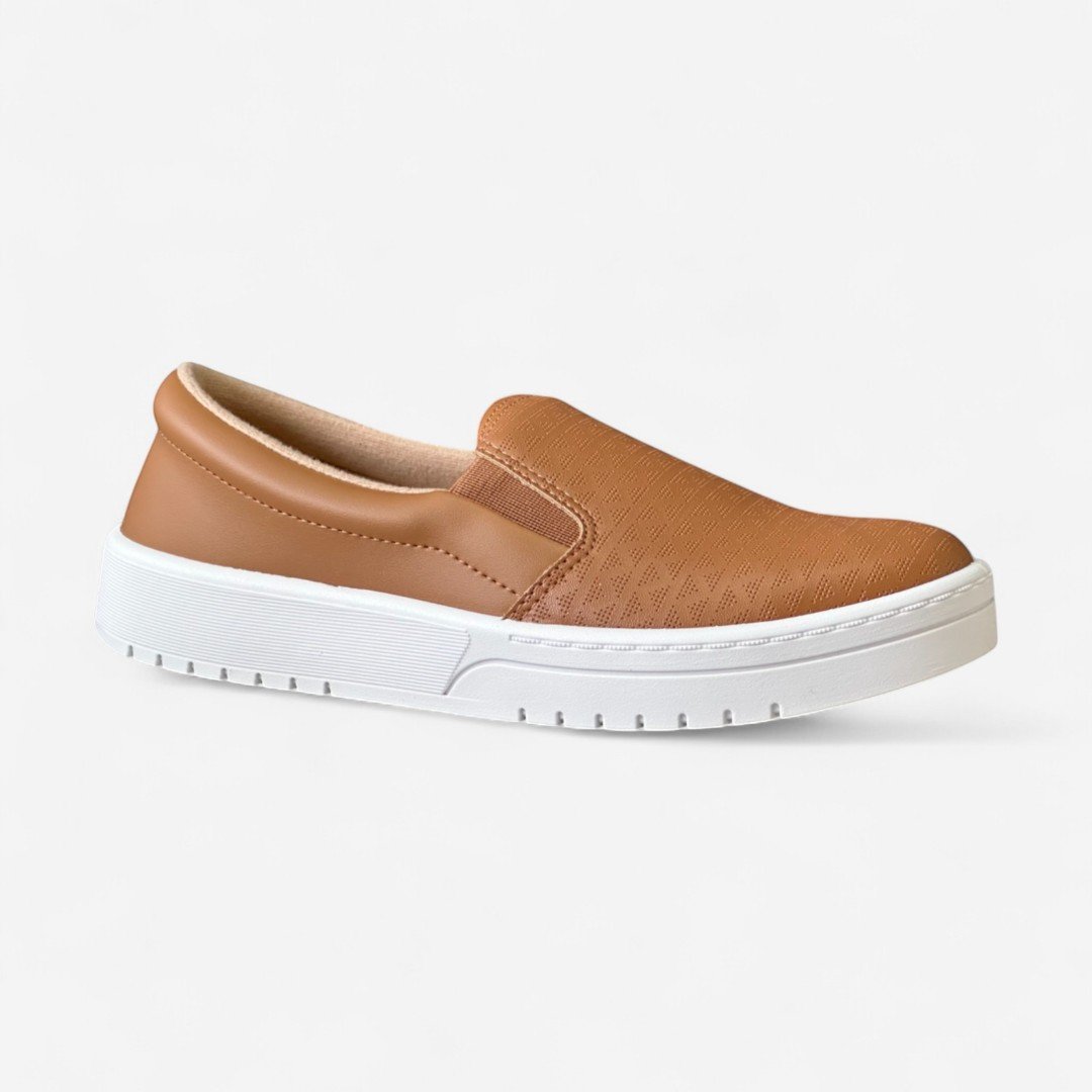 Tênis Moleca Slip On Casual Feminino Caramelo Marrom 2