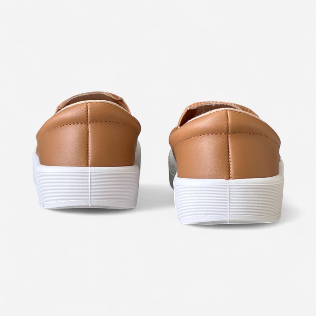 Tênis Moleca Slip On Casual Feminino Caramelo Marrom 5