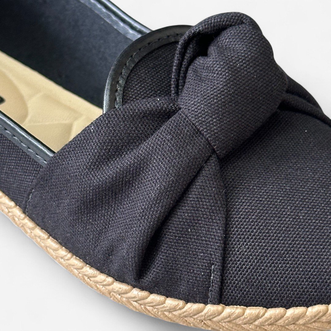 Sapatilha Moleca Alpargata Com Laço Preta Preto 3