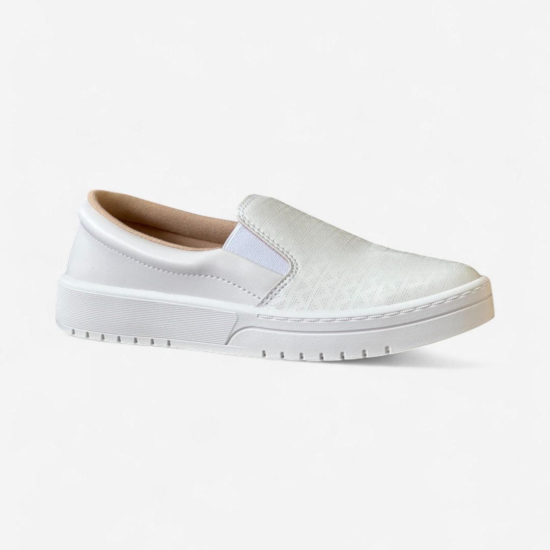 Tênis Moleca Slip On Casual Feminino Branco Branco 2