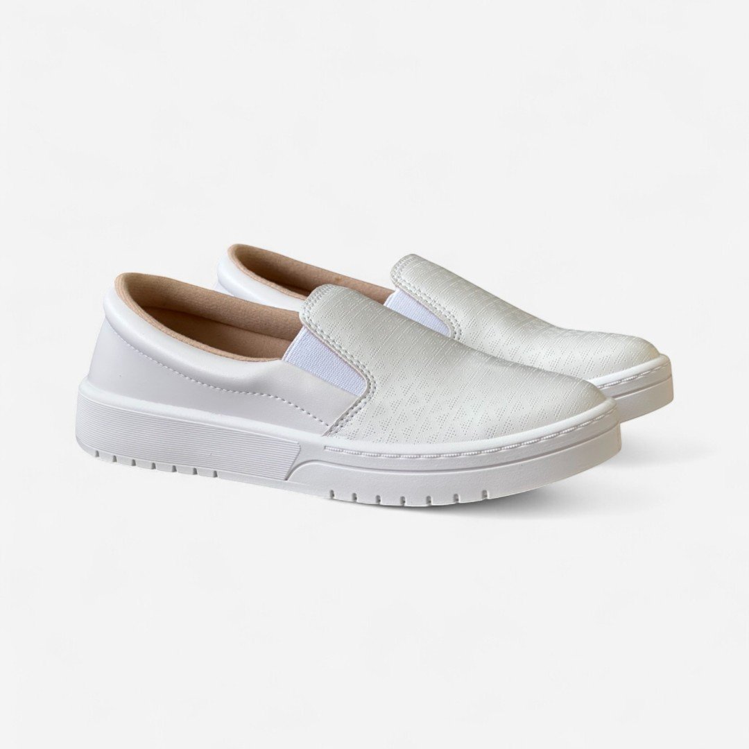 Tênis Moleca Slip On Casual Feminino Branco Branco 3