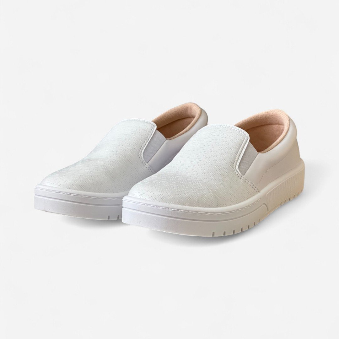 Tênis Moleca Slip On Casual Feminino Branco Branco 4