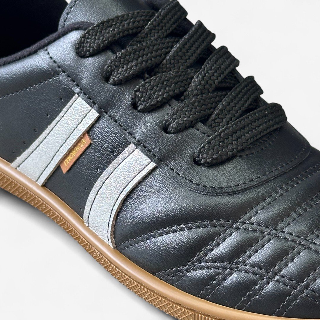Tênis Chuteira Moleca Casual Feminino Preto Preto/Prata 3