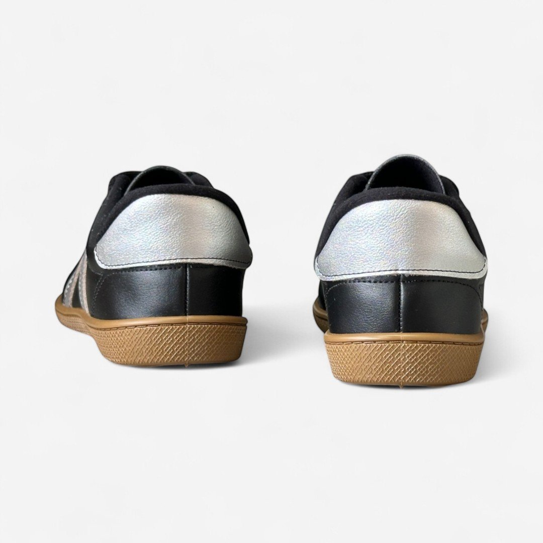 Tênis Chuteira Moleca Casual Feminino Preto Preto/Prata 6