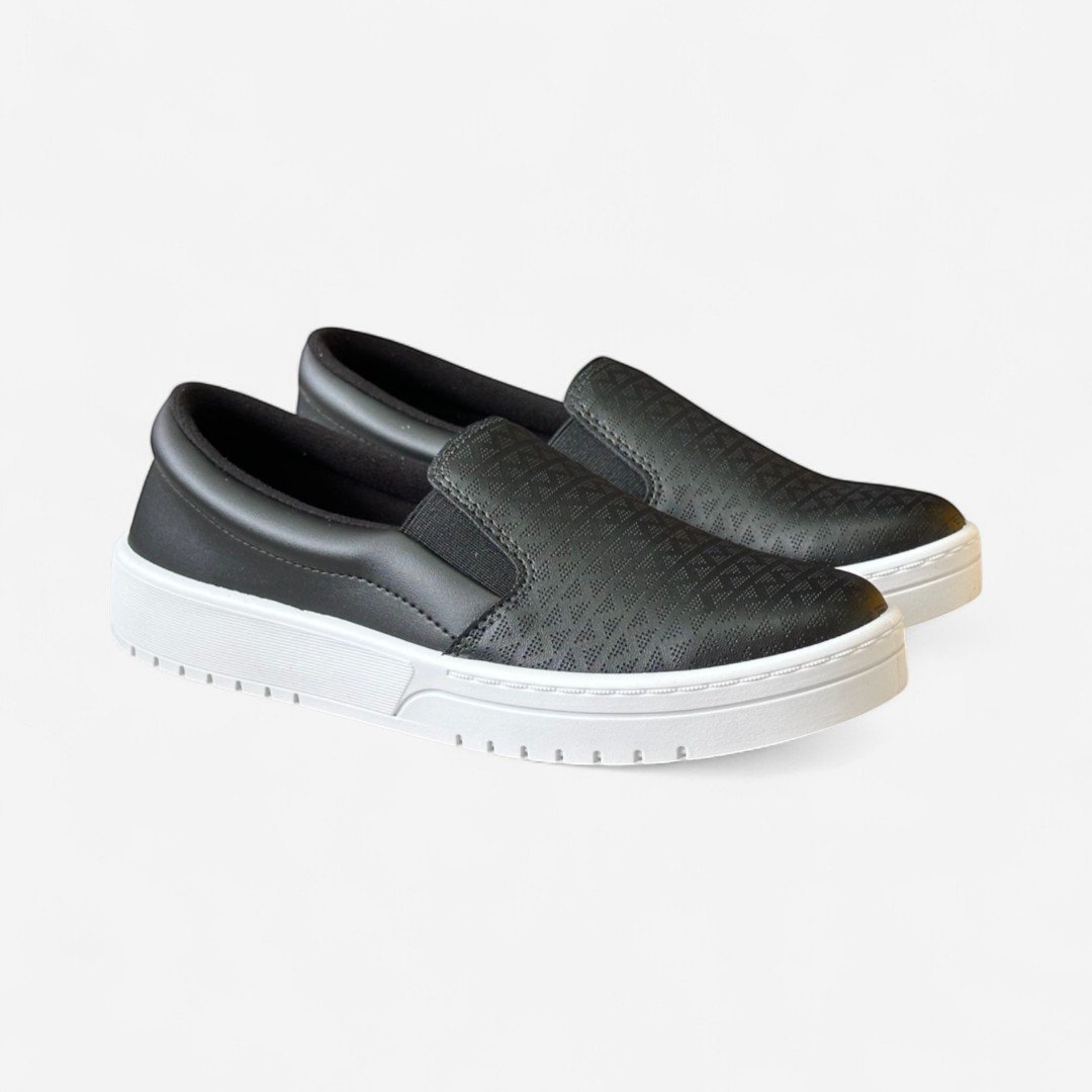 Tênis Moleca Slip On Casual Feminino Preto Preto 3