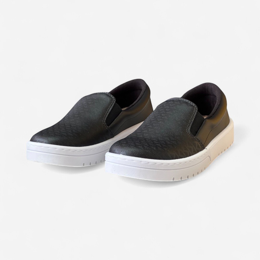 Tênis Moleca Slip On Casual Feminino Preto Preto 4