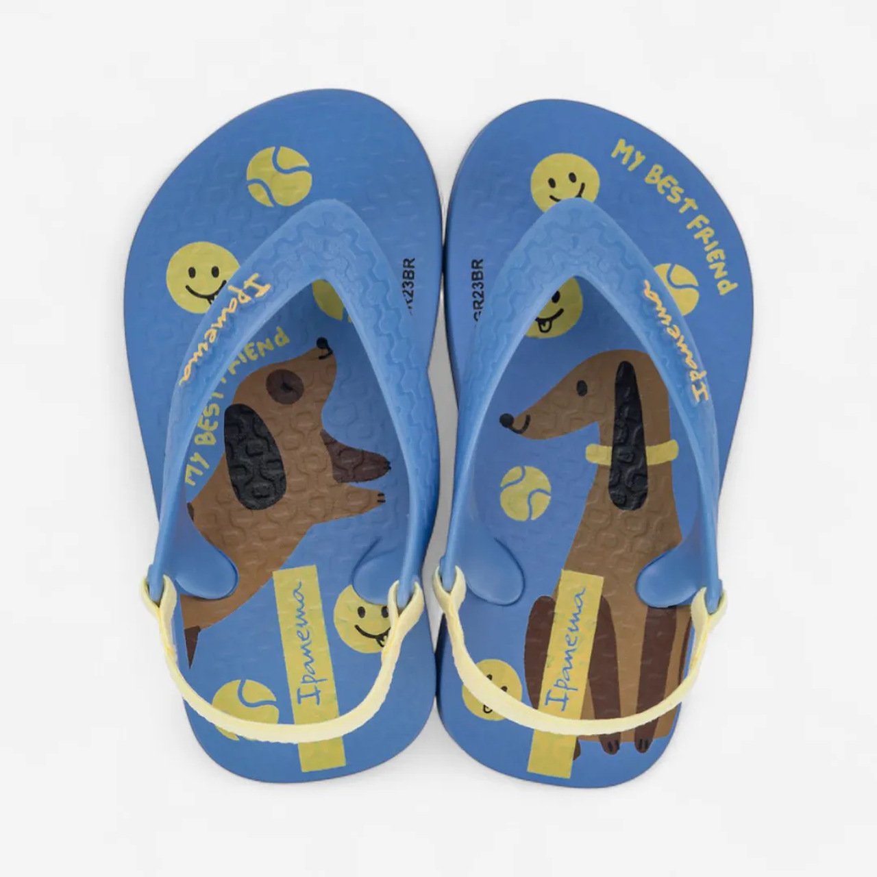 Chinelo Ipanema Baby Com Elástico Cachorrinho Azul