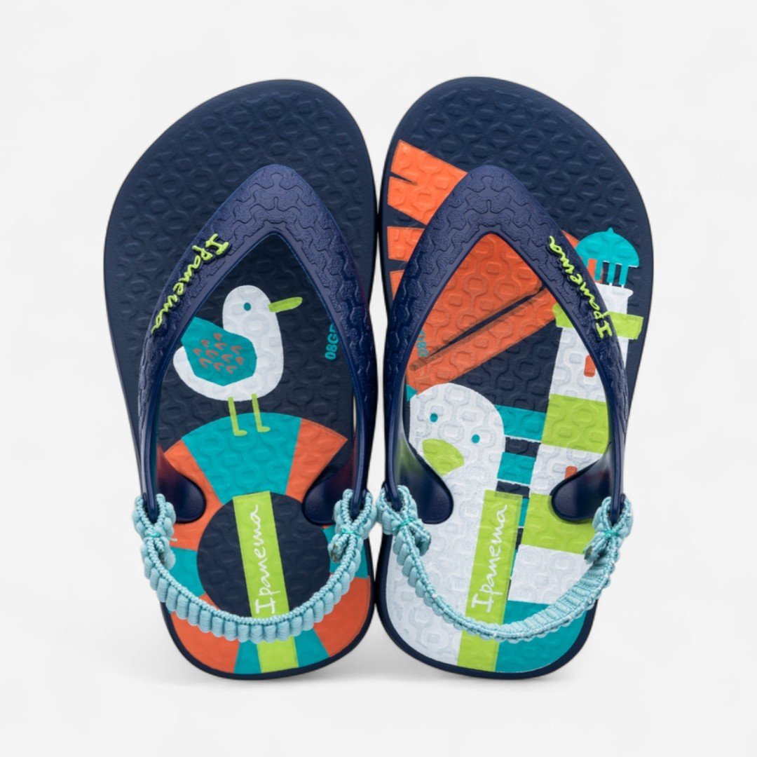 Chinelo Ipanema Baby Com Elástico Patinho Azul Azul 2