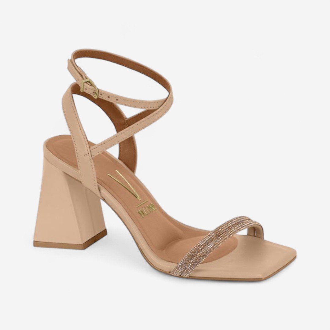 Sandália Vizzano Salto Bloco Bege Bege 1