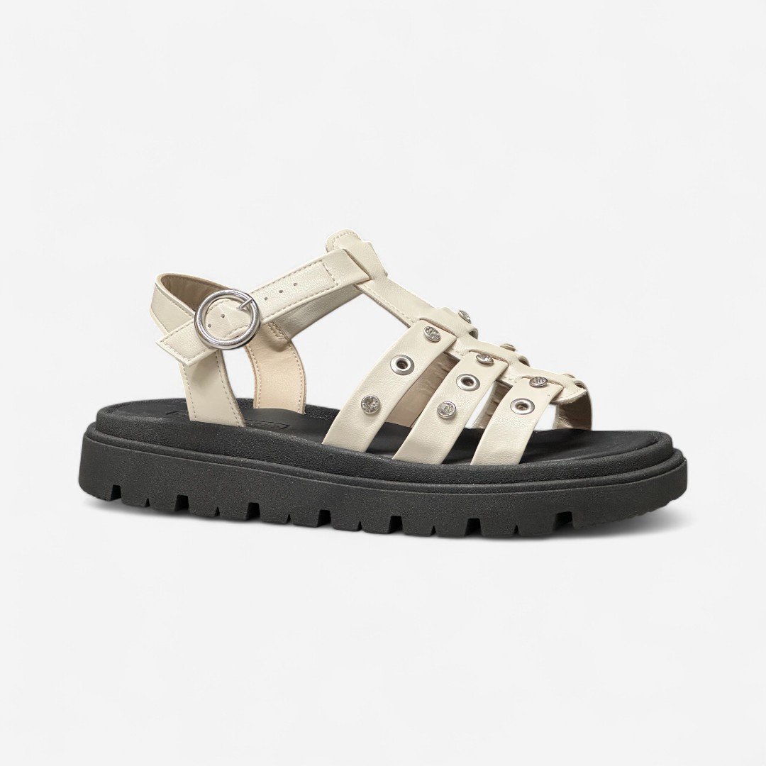 Sandália Papete Moleca Tratorada Off White Branco 2