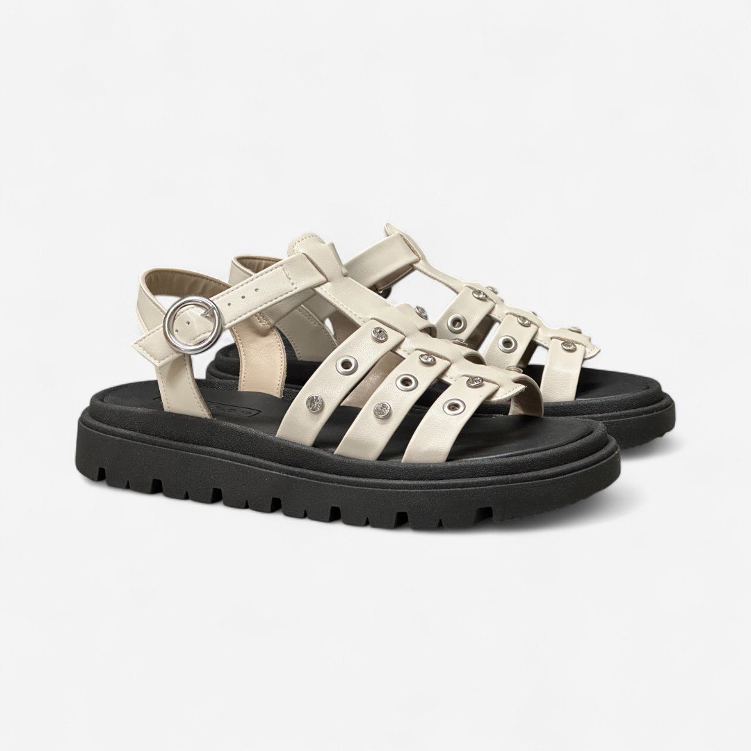 Sandália Papete Moleca Tratorada Off White Branco 3