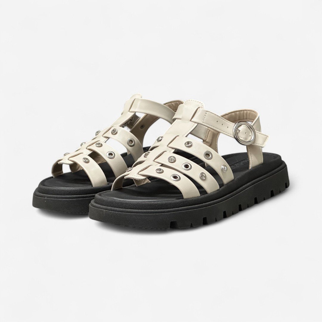 Sandália Papete Moleca Tratorada Off White Branco 4