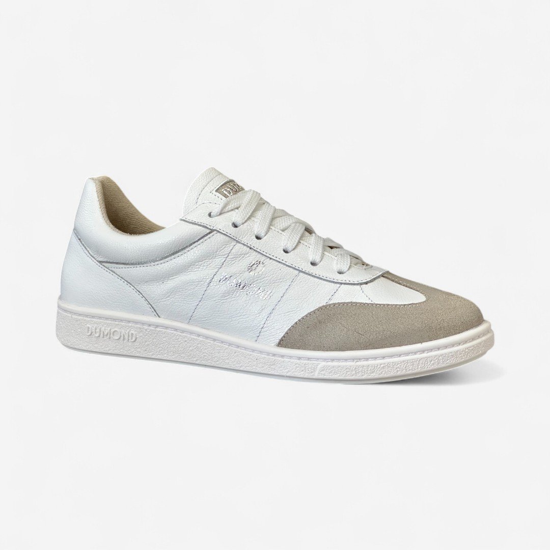 Tênis Dumond Casual Em Couro Branco Branco 2