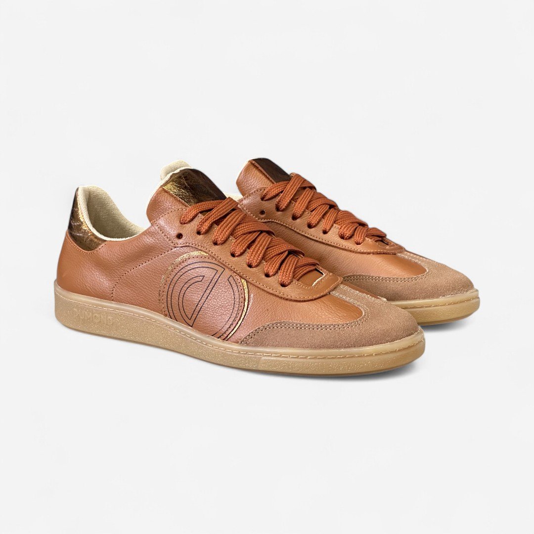 Tênis Dumomd Casual Em Couro Caramelo Marrom 3