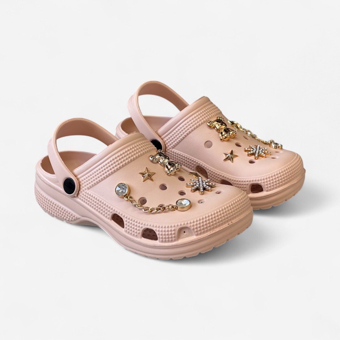 Babuche Feminino Nude Com Bottons Bege 4