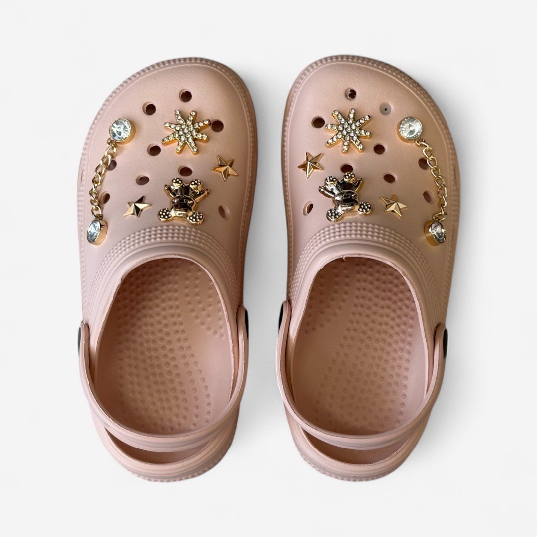 Babuche Feminino Nude Com Bottons Bege 5