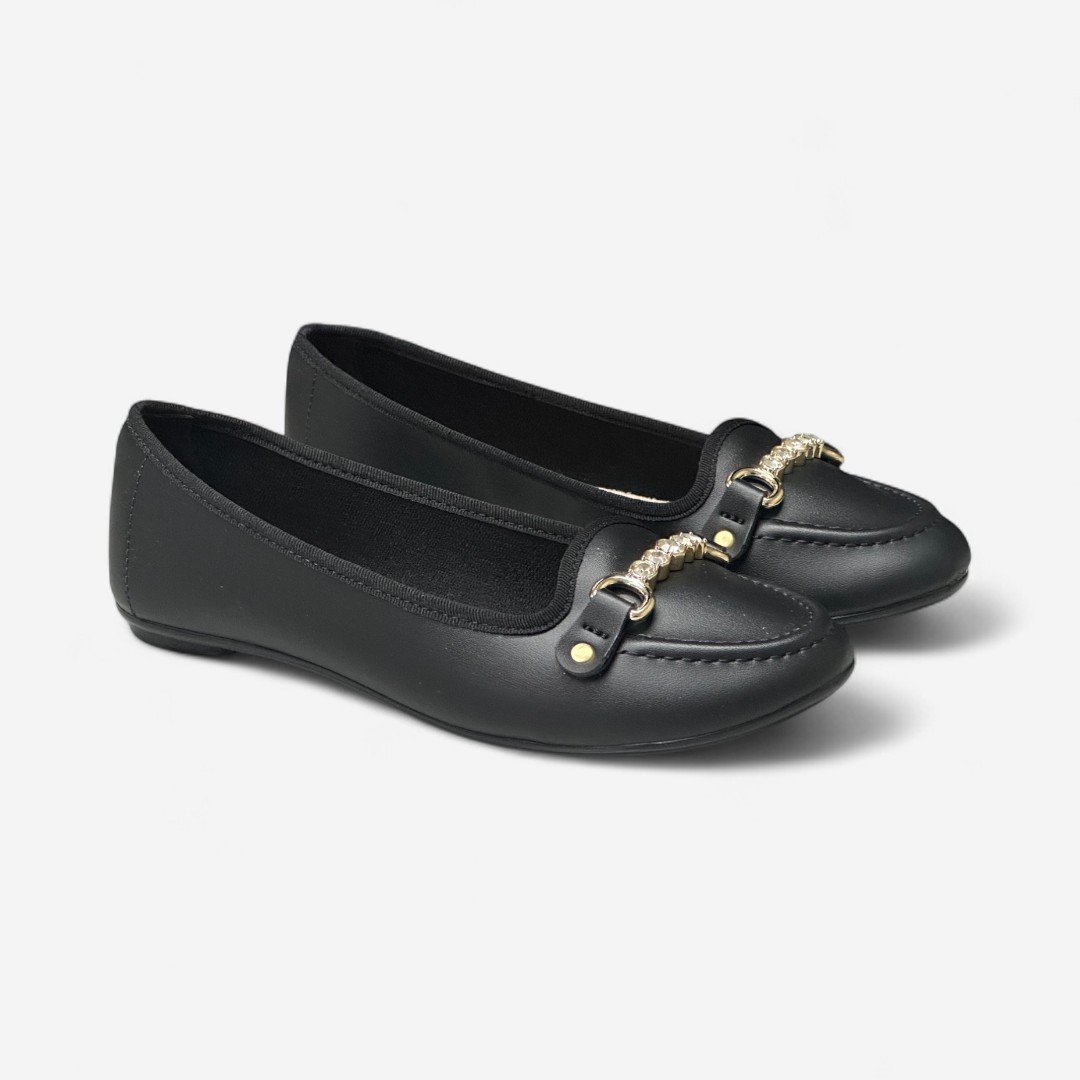 Sapatilha Moleca Feminina Slipper Preta Preto 2