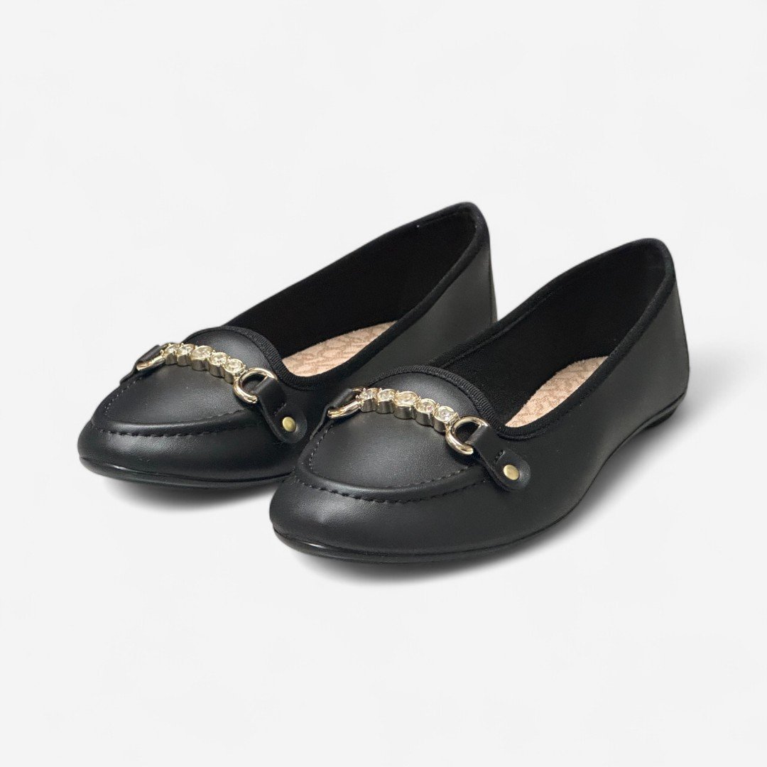 Sapatilha Moleca Feminina Slipper Preta Preto 4