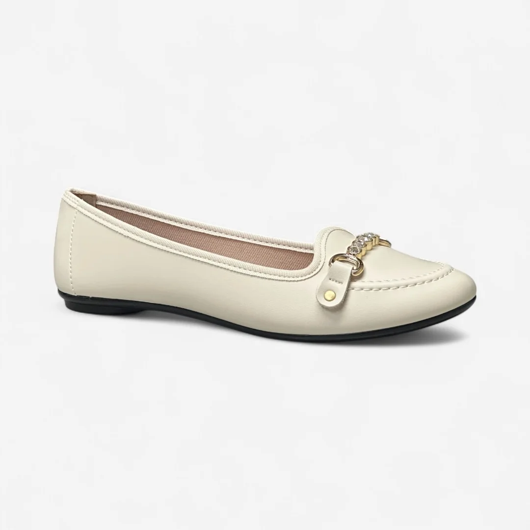 Sapatilha Moleca Feminina Slipper Off White Branco 3