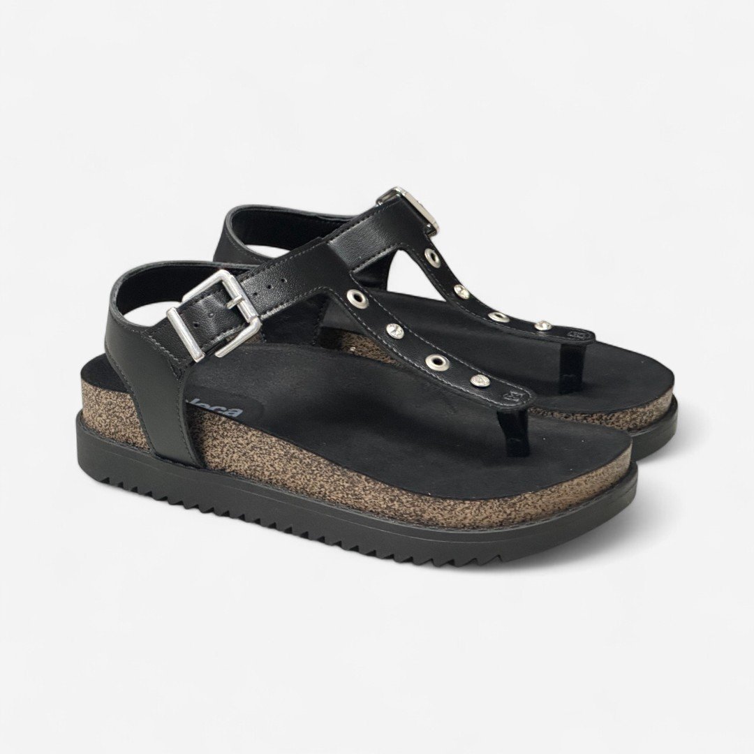 Sandália Plataforma Moleca Papete De Dedo Preta Preto 4