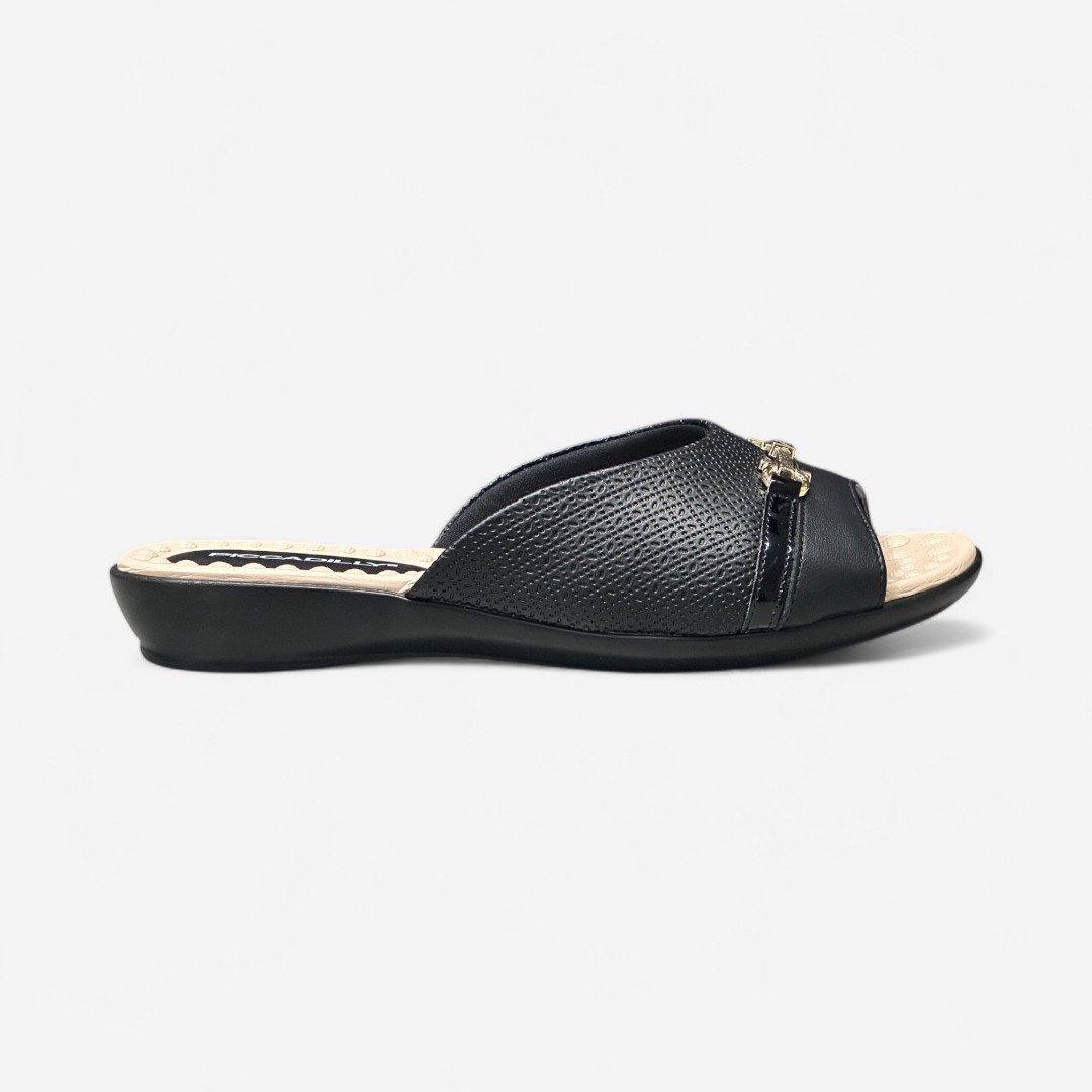 Tamanco Piccadilly Slide Preto