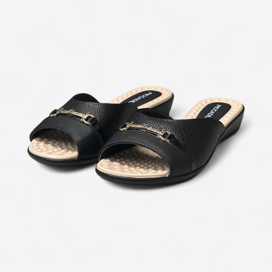 Tamanco Piccadilly Slide Preto Preto 2