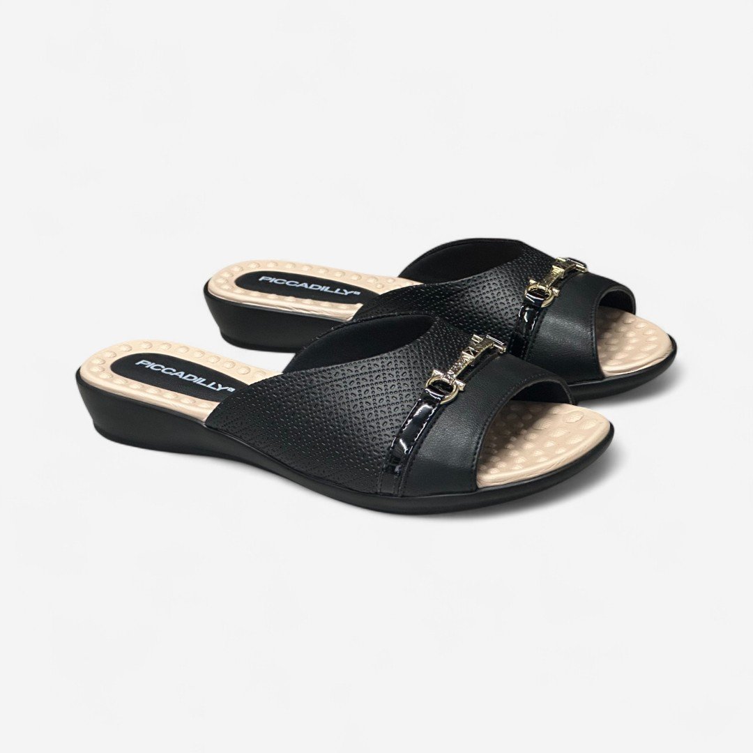 Tamanco Piccadilly Slide Preto Preto 3