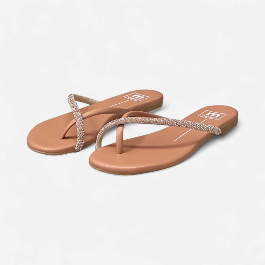 Rasteira Moleca Com Strass Nude Nude 4