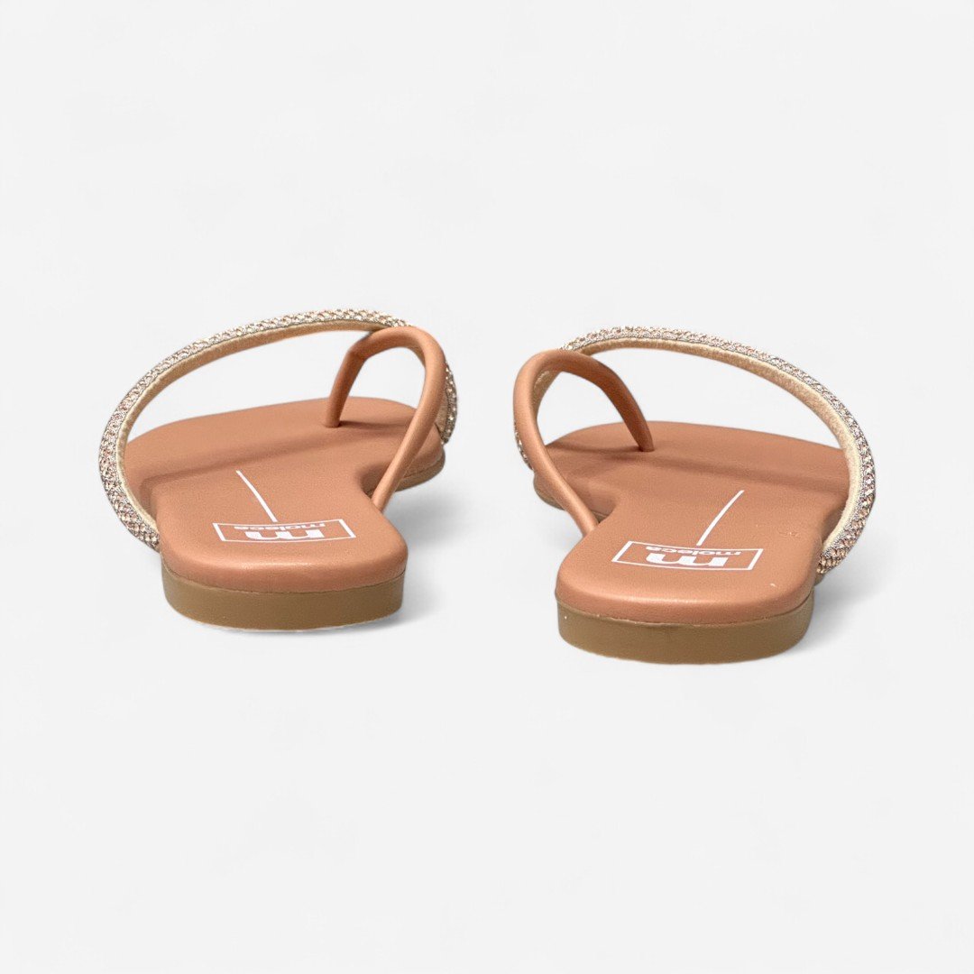 Rasteira Moleca Com Strass Nude Nude 5