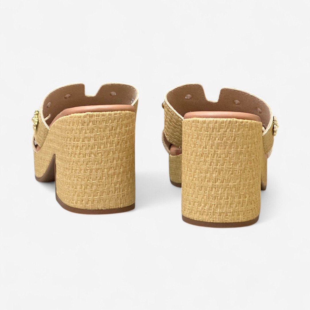 Tamanco Moleca Clog Plataforma Tressê Natural Natural 5