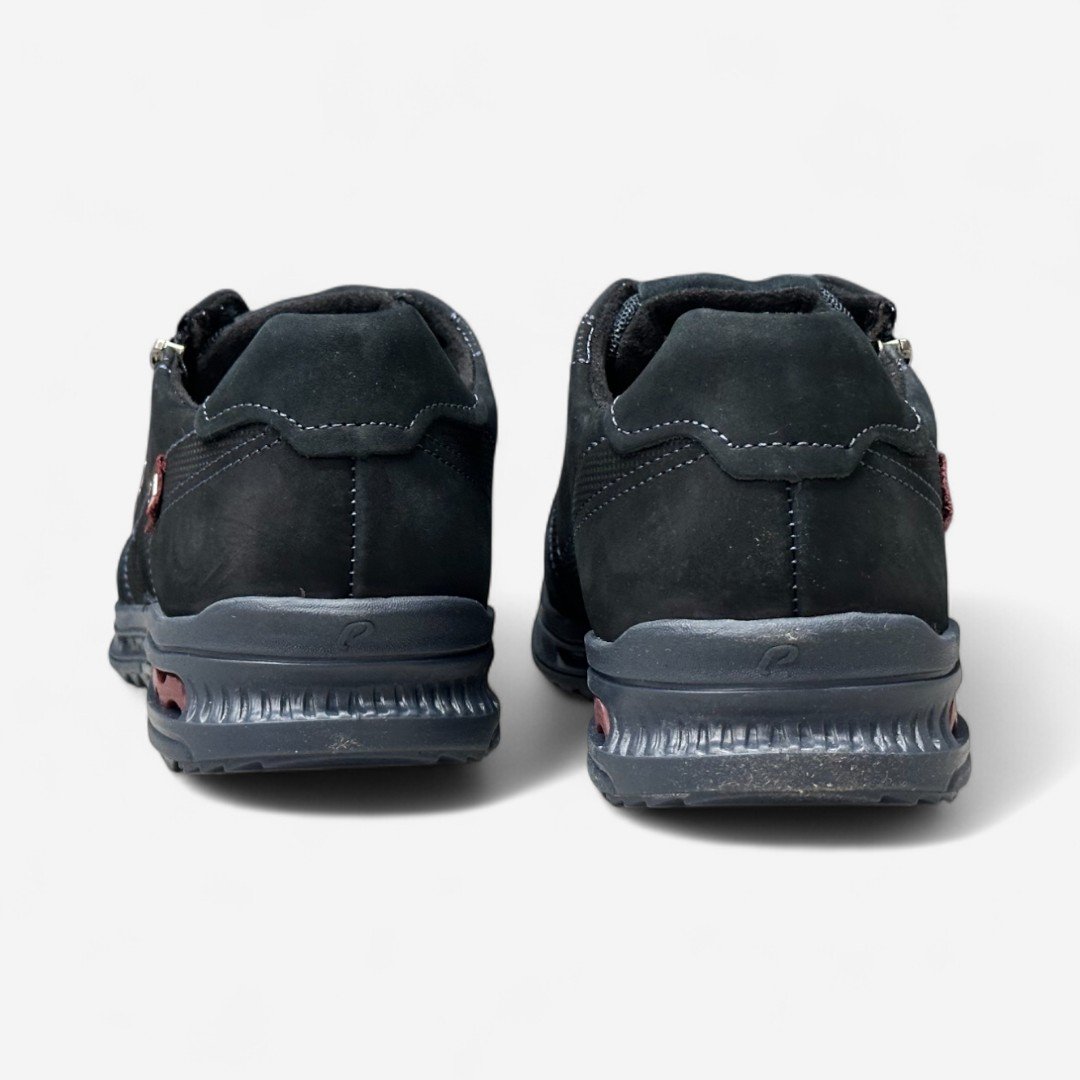 Tênis Casual Pegada Masculino Em Couro Azul Marinho Marinho/Bordô 5