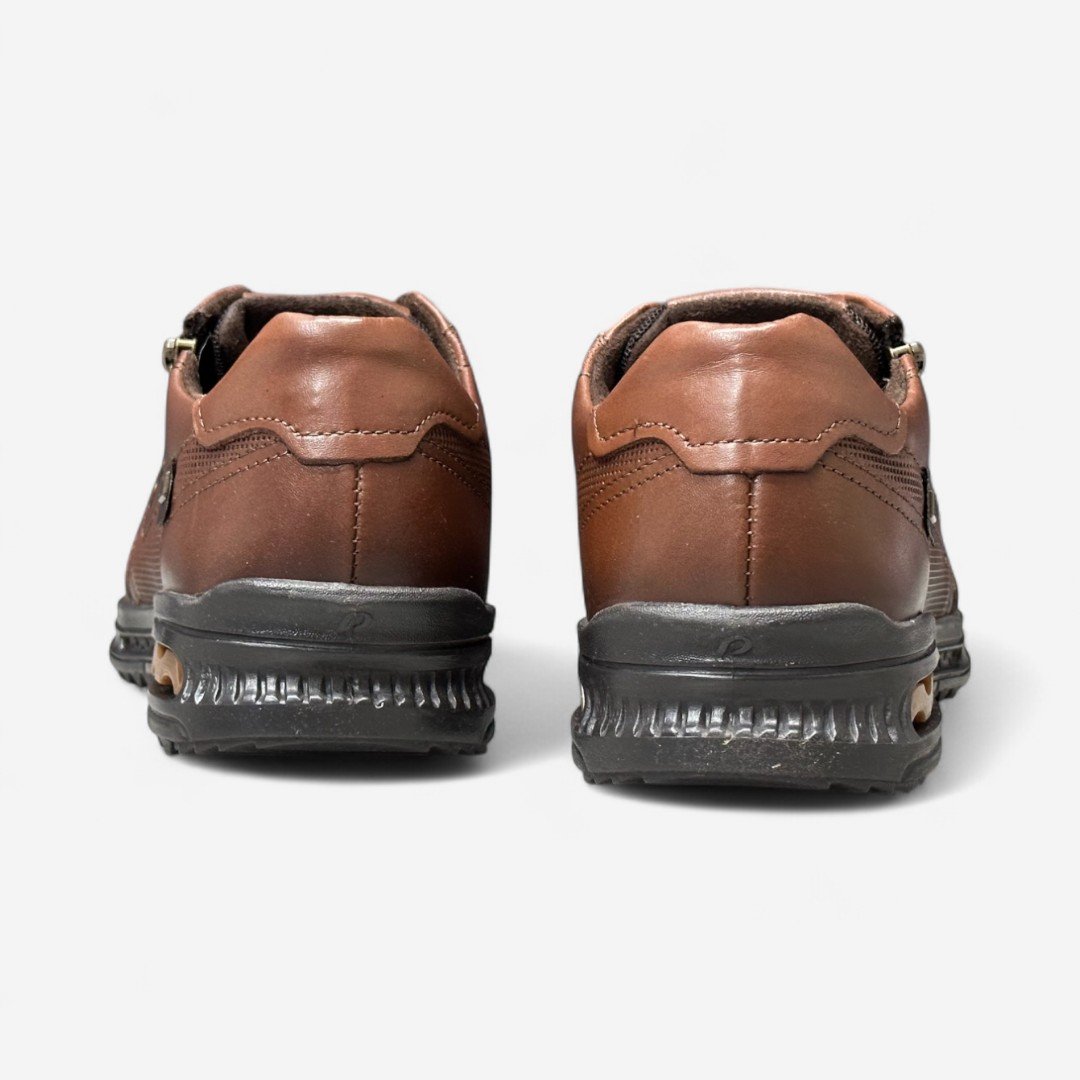 Tênis Casual Pegada Masculino Em Couro Marrom Pinhão/Dark Brown 5
