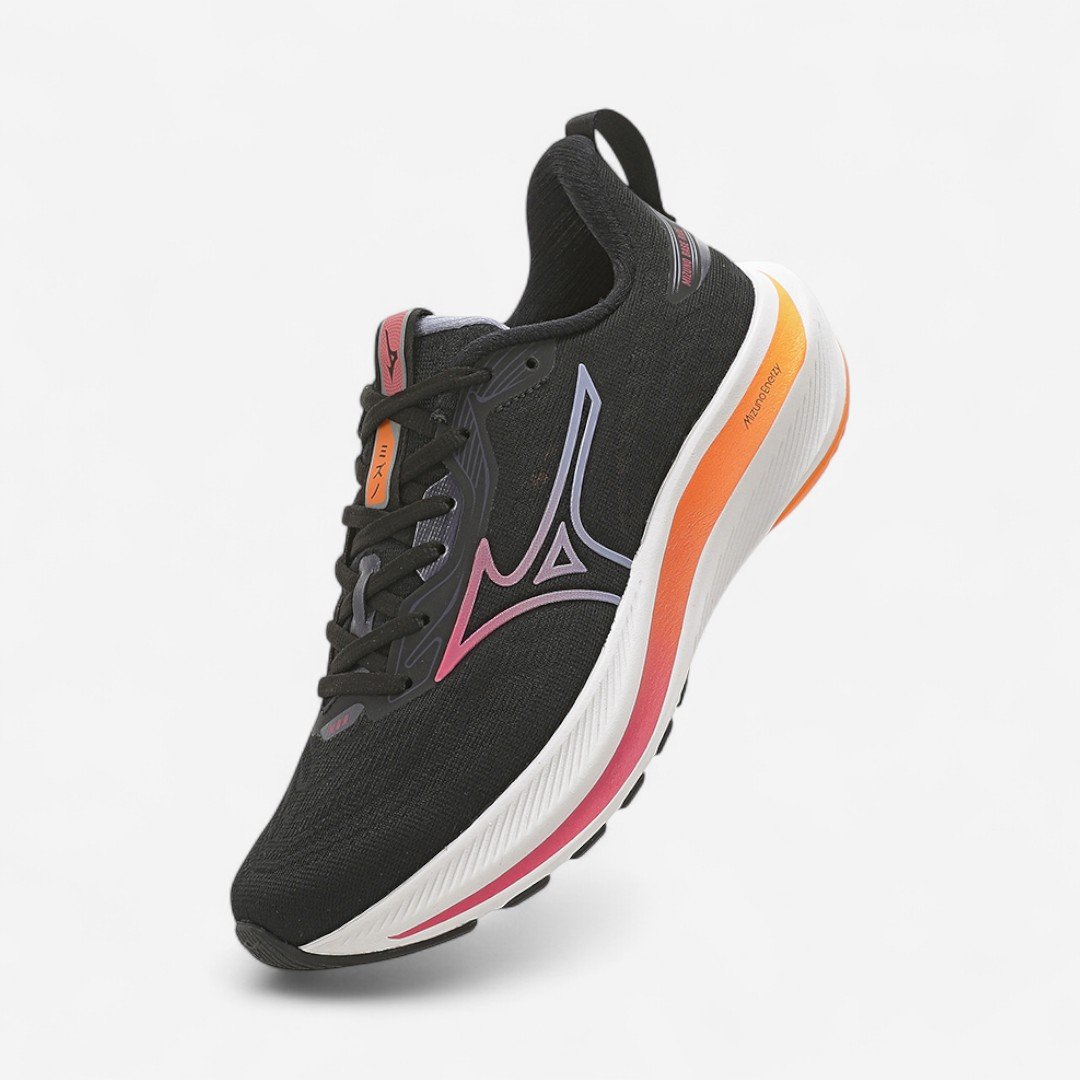 Tênis de Corrida Mizuno Base Ride Preto Preto/Laranja 2
