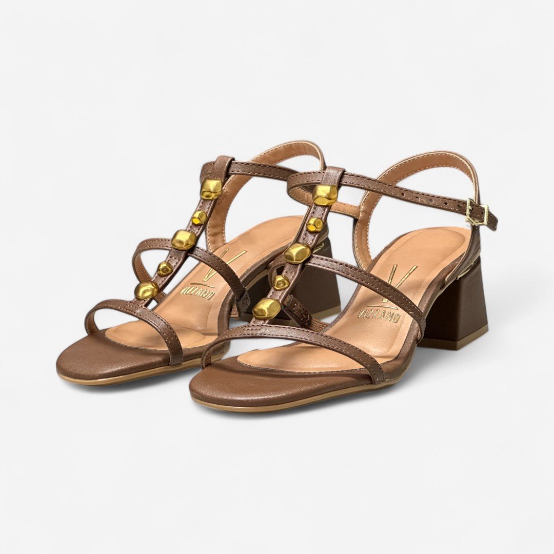 Sandália Vizzano Salto Bloco Boho Chic Marrom Capuccino 4