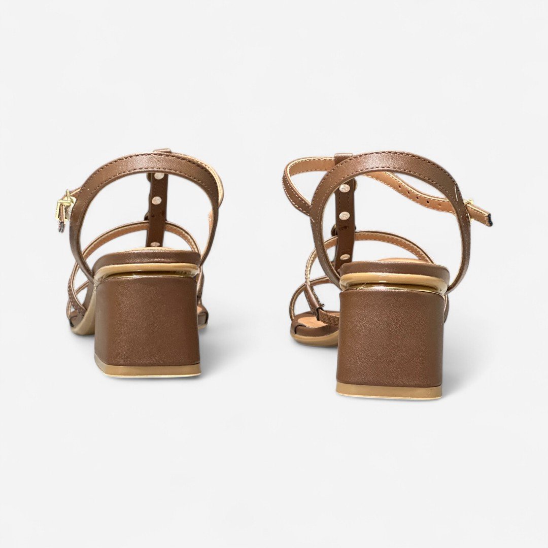 Sandália Vizzano Salto Bloco Boho Chic Marrom Capuccino 5